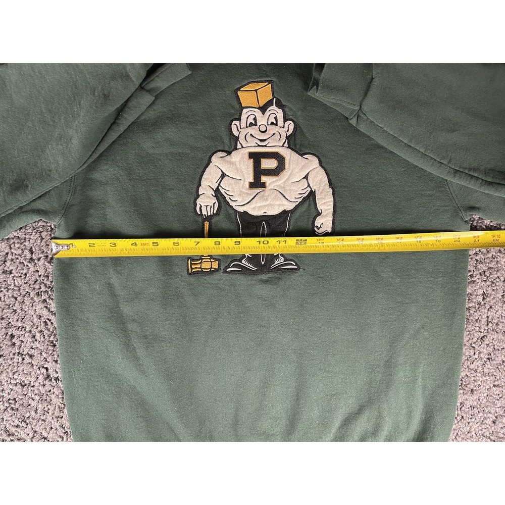 Vintage Style Purdue Champion 1950's Logo Sweater Mens Medium Green Cotton Blend - Picture 7 of 9
